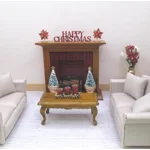 Dolls House Happy Christmas Miniature Hand Painted 1:12th Scale Xmas Decoration