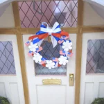 Dolls House Wreath 4th July USA Flag Miniature Door Decoration 1:12 Scale