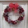 Miniature Christmas Wreath Red and Silver Dolls House Door Decoration 1:12 Scale