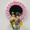 Dolls House Miniature Mirror Pink and White Rope Effect 1:12th Scale