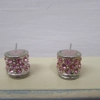 Dolls House Candles in Pink Jewel Holders 1:12 Scale Miniature Decor Accessory
