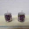 Dolls House Candles in Purple Holders Miniature Decor Accessories 1:12 Scale