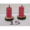 Dolls House Candles on Decorated Wood Stands Miniature Accessories 1:12th Scale