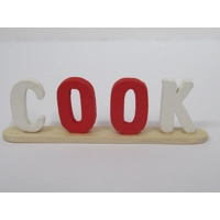 Dolls House Cook Word Ornament Red & White 1:12th Scale Ki..