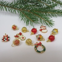 Dolls House Christmas Tree Decorations 12 Red Gold Miniatu..