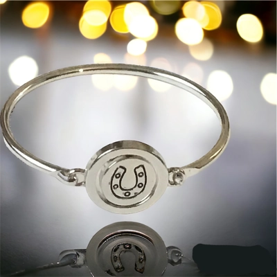 HorseShoe Charm Horse Bracelet Equestrian Western Bangle Fashion Jewelry Women