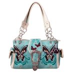 Western Butterfly Handbag Buckle Concealed Carry Purse Bag