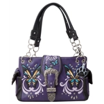 Western Butterfly Handbag Buckle Concealed Carry Purse Bag