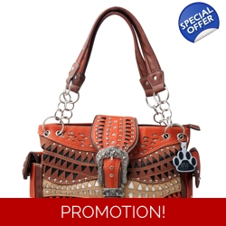 Western Handbag Floral Buckle Carry Conceal Shou..