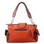 Western Handbag Floral Buckle Carry Conceal Shoulder Bag