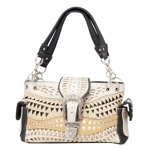 Western Handbag Floral Buckle Carry Conceal Shoulder Bag