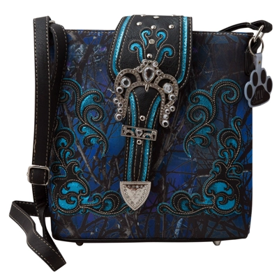Camo Camouflage Buckle Concealed Carry Bag Crossbody Handbag