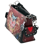 Western Colorful Owl Purse Art Hearts Concealed Carry Shoulder Handbag