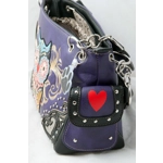 Western Colorful Owl Purse Art Hearts Concealed Carry Shoulder Handbag