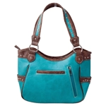 Western Turquoise Cross Laser Cut Concealed Carry Handbag and Wallet