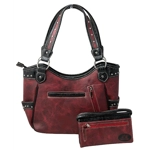 Western Turquoise Cross Laser Cut Concealed Carry Handbag and Wallet