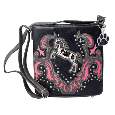 Horse Western Cowgirl Concealed Carry Crossbody Purse Shoulder Bag