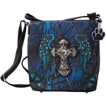 Camo Camouflage Rhinestone Cross Wings Conceal Carry Crossbody Handbag