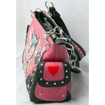 Western Colorful Owl Purse Art Hearts Concealed Carry Shoulder Handbag