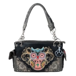 Western Colorful Owl Purse Art Hearts Concealed Carry Shoulder Handbag