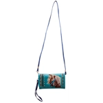 Western Horse Feather Tassel Crossbody Women Wristlet Clutch Wallet