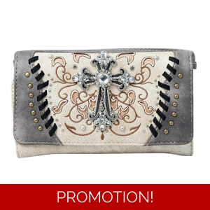 Western Rhinestone Cross Emb..