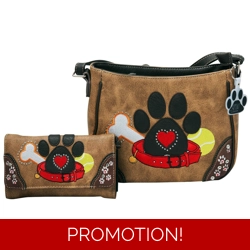 Dog Paw Print Purse Wallet S..