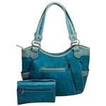 Butterfly Purse Western Embroidered Concealed Carry Handbag Wallet Set