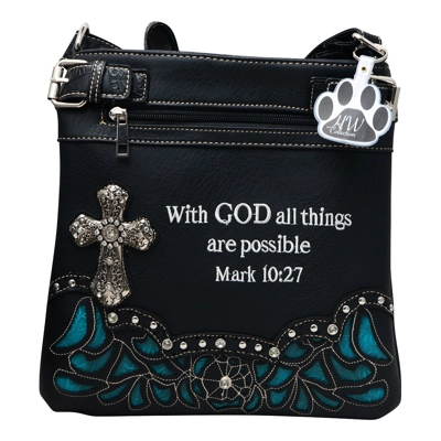 Western Purse Cross Bible Verse Conceal Carry Crossbody Bag