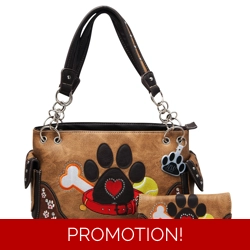 Dog Paw Print Purse Wallet S..