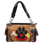 Dog Paw Print Handbag-Western Shoulder Purse for Pet Moms