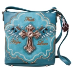 Faith Hope Love Cross Purse Carry Conceal Crossbody Western Angel Wings Handbag