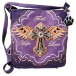 Faith Hope Love Cross Purse Carry Conceal Crossbody Western Angel Wings Handbag