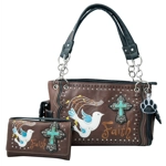 Western Cross Doves Faith Carry Concealed Handbag Wallet Set