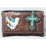Western Cross Doves Faith Carry Concealed Handbag Wallet Set