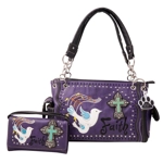 Western Cross Doves Faith Carry Concealed Handbag Wallet Set
