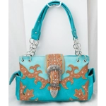 Western Multi-Color Longhorn Buckle Conceal Carry Handbag Wallet