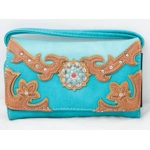 Western Multi-Color Longhorn Buckle Conceal Carry Handbag Wallet