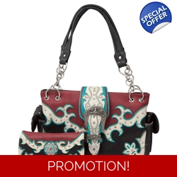 Western Multi-Color Longhorn Buckle Conceal Carr..