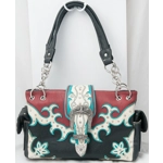 Western Multi-Color Longhorn Buckle Conceal Carry Handbag Wallet