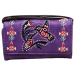 Hummingbird Hovering Flower Crossbody Wristlet Clutch Wallet Purse