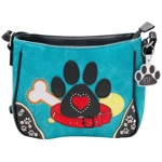 Dog Paw Print Crossbody Purse-Western Shoulder Handbag for Pet Moms