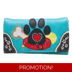 Dog Paw Print Wallet Embroid..