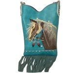 Horse Purse Crossbody Bag Fringe Western Messenger Shoulder Handbag Women Cowgirl Country Style