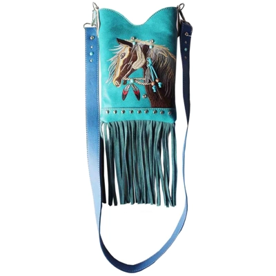 Horse Purse Crossbody Bag Fringe Western Messenger Shoulder Handbag Women Cowgirl Country Style