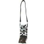 Cow Print Purse Crossbody Bag Fringe Western Handbag Women Buckle Shoulder Cowgirl Animal