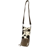 Cow Print Purse Crossbody Bag Fringe Western Handbag Women Buckle Shoulder Cowgirl Animal
