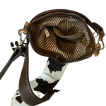 Cow Print Purse Crossbody Bag Fringe Western Handbag Women Buckle Shoulder Cowgirl Animal