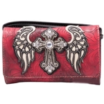 Western Handbag Rhinestone Cross Wings Conceal Carry Purse Wallet