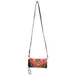 Western Owl Art Heart Crossbody Wristlet Clutch Wallet Small Purse